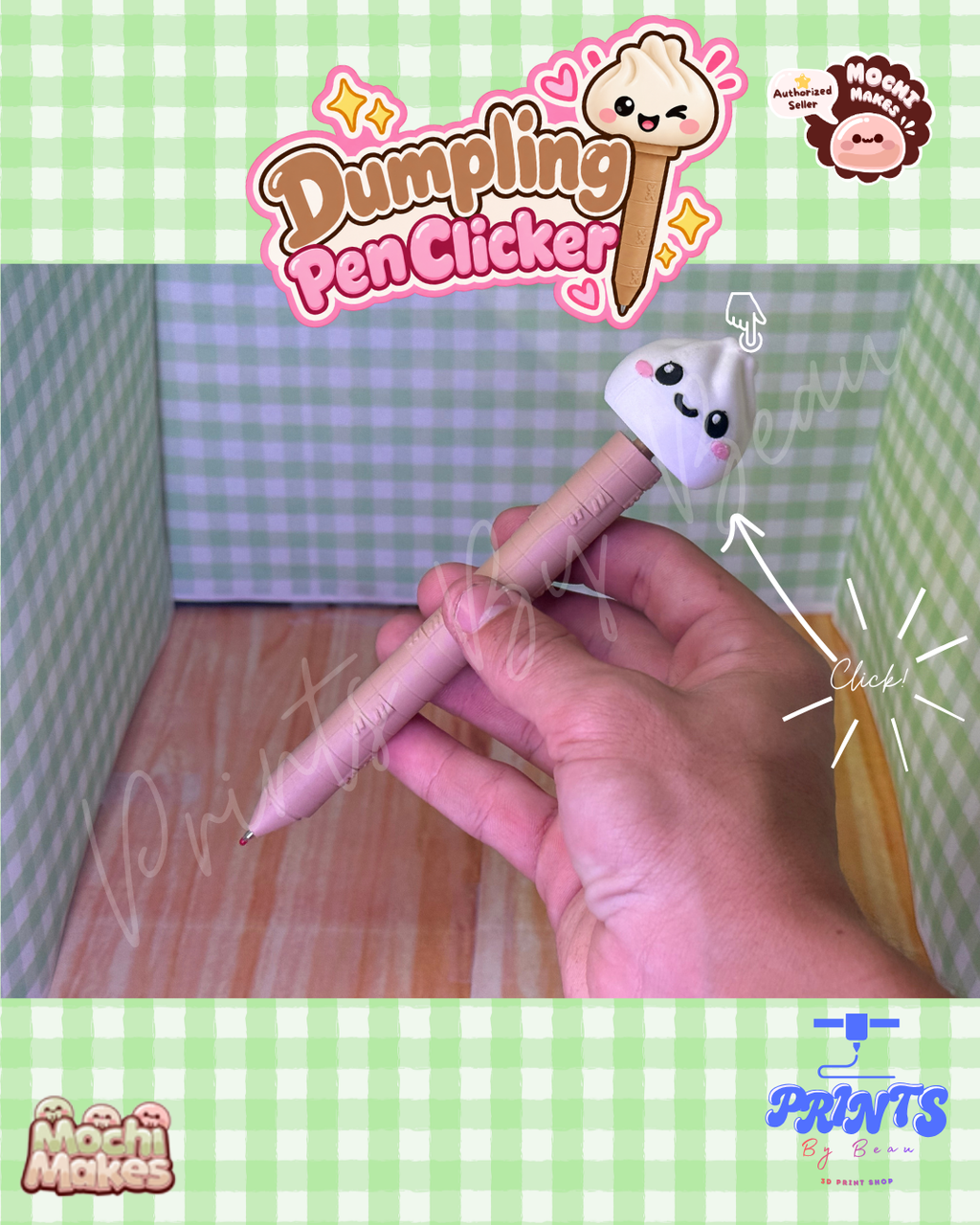 Dumpling Pen Clicker - Cute Face